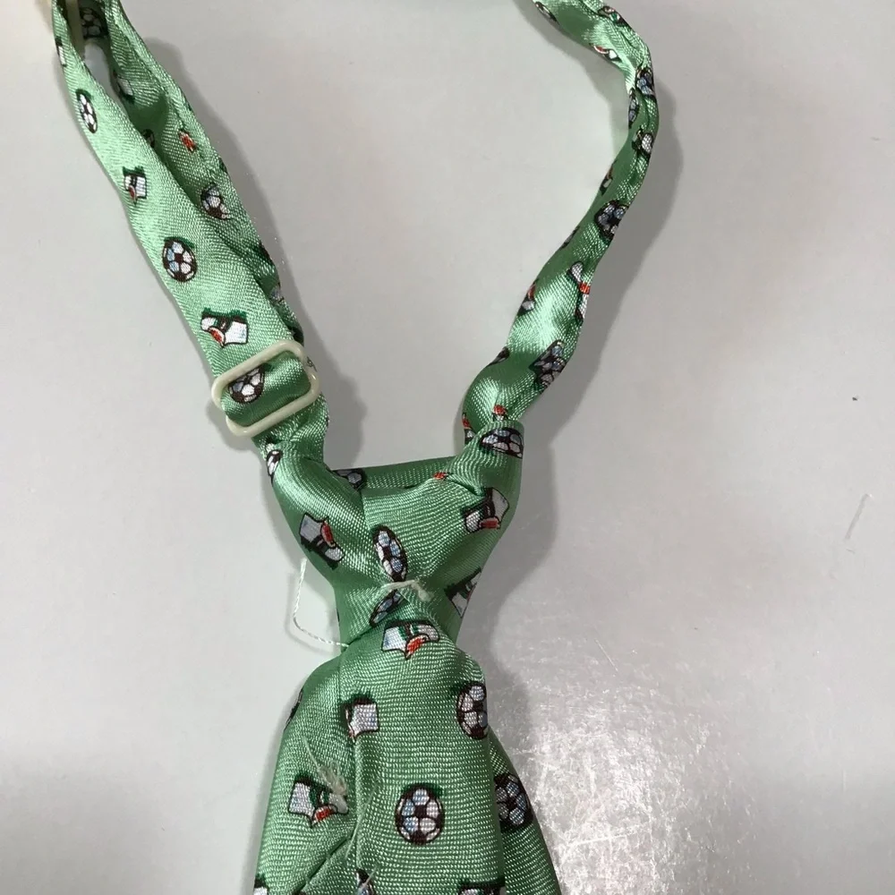 The Children's Place Tie Toddler Boys 24M-4T Green Soccer Necktie Pre-tied Adj.